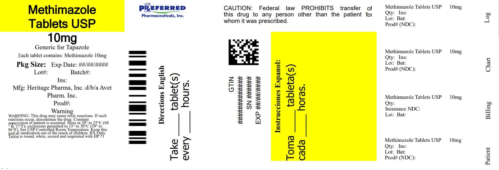Methimazole — Reference image, actual packaging may vary