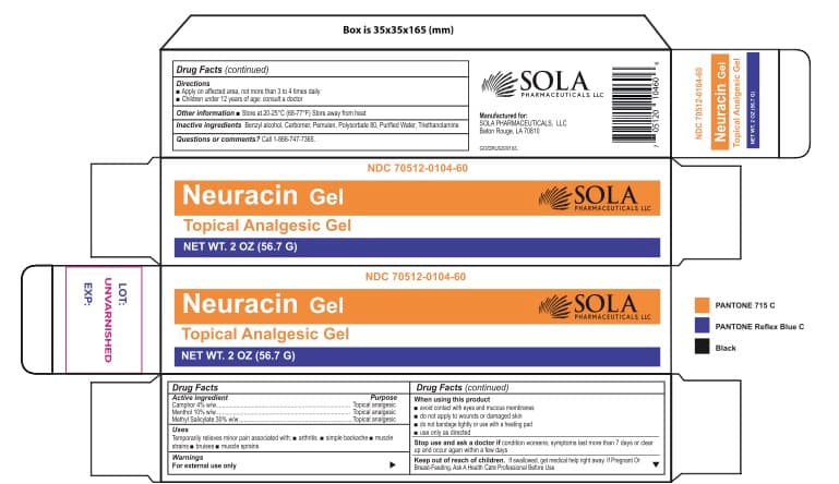 Neuracin Topical Analgesic Gel — Reference image, actual packaging may vary