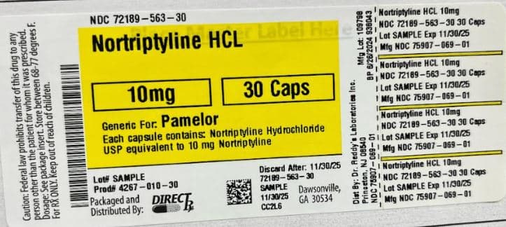 Nortriptyline HCL — Reference image, actual packaging may vary