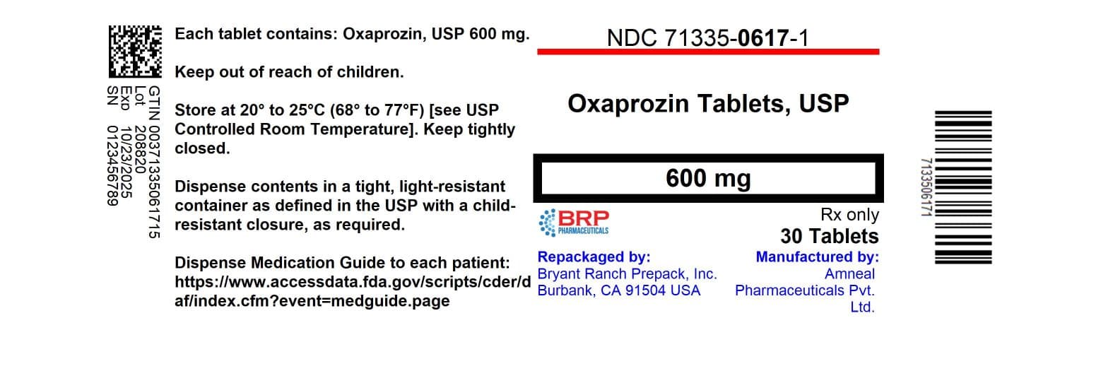 Oxaprozin — Reference image, actual packaging may vary