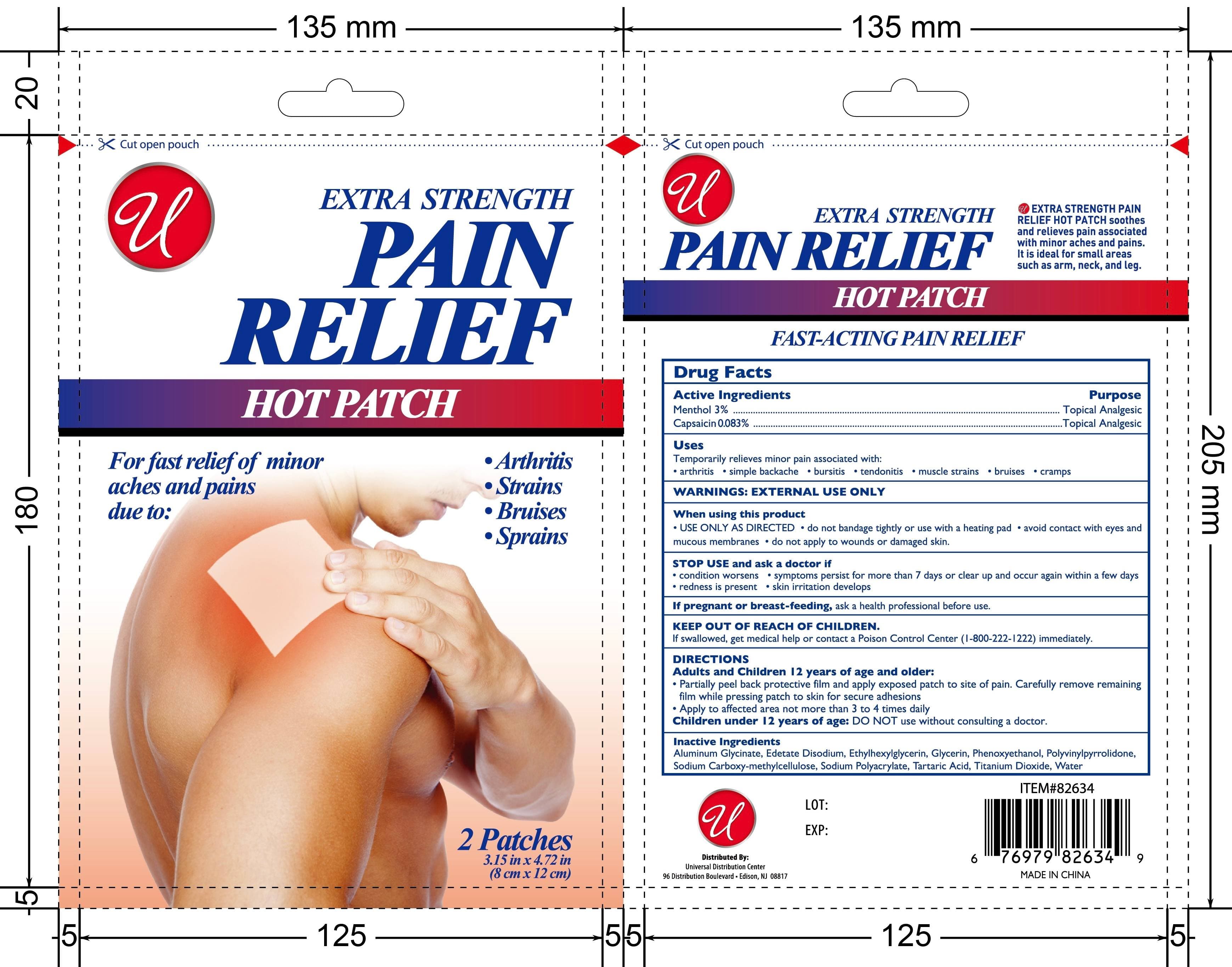 Pain Relief Hot Patch — Reference image, actual packaging may vary