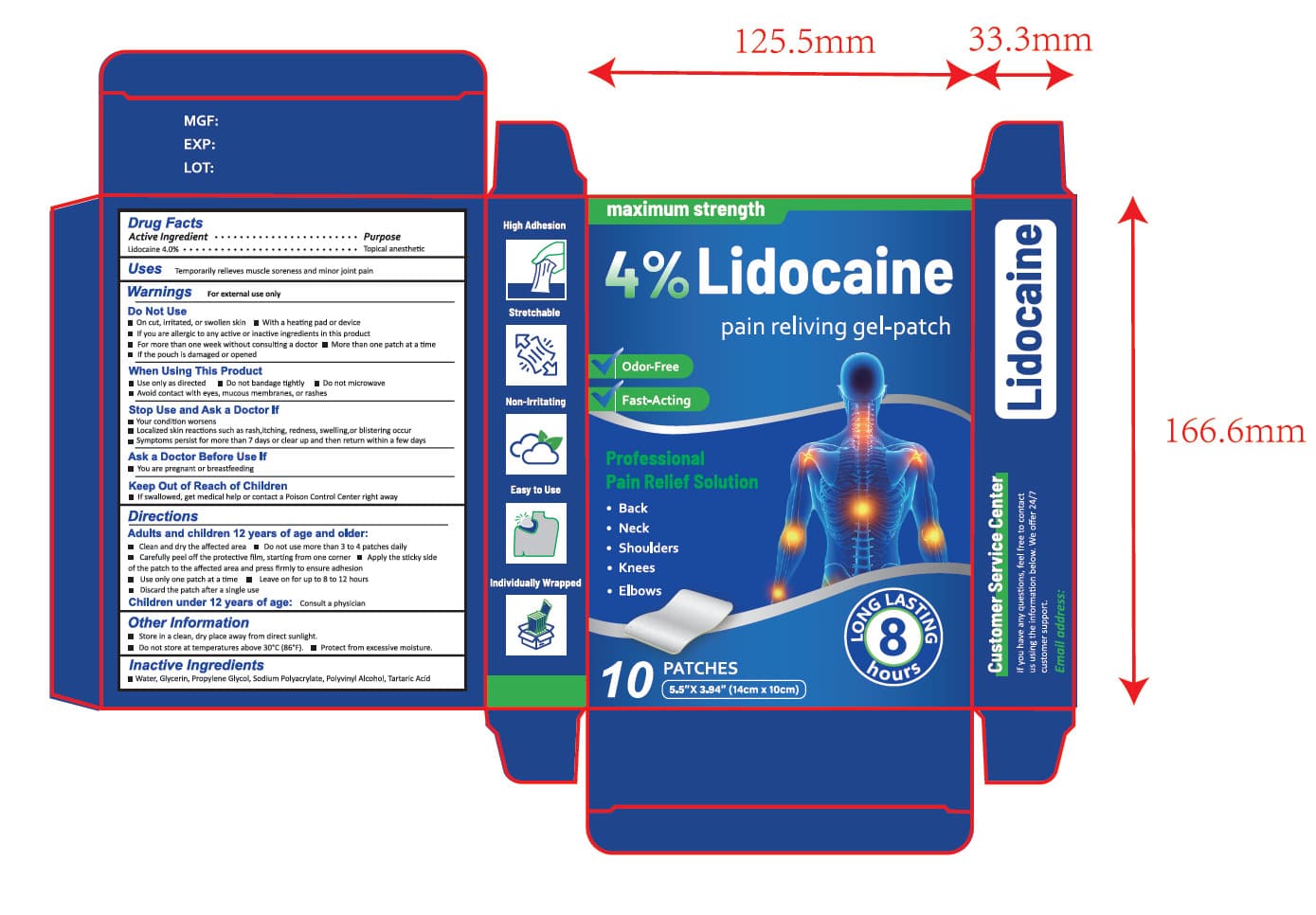 Lidocainepain Pain Reliving Gel-Patch — Reference image, actual packaging may vary
