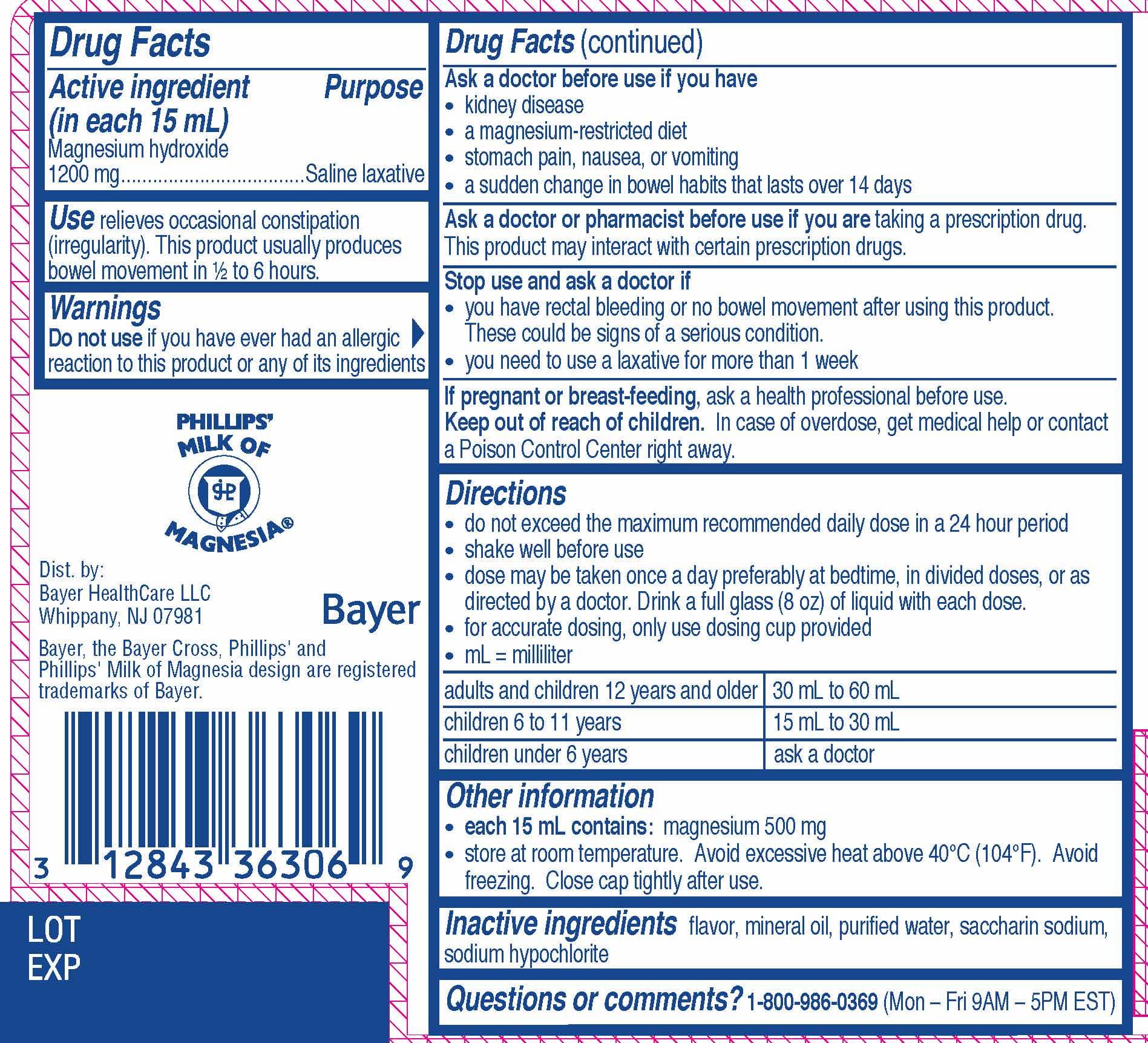 Phillips Fresh Mint Milk of Magnesia — Reference image, actual packaging may vary