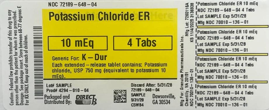 Potassium Chloride ER — Reference image, actual packaging may vary