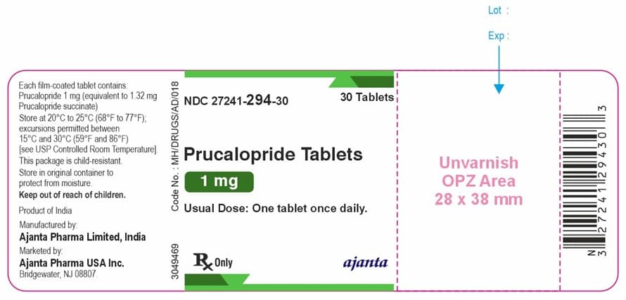 Prucalopride — Reference image, actual packaging may vary