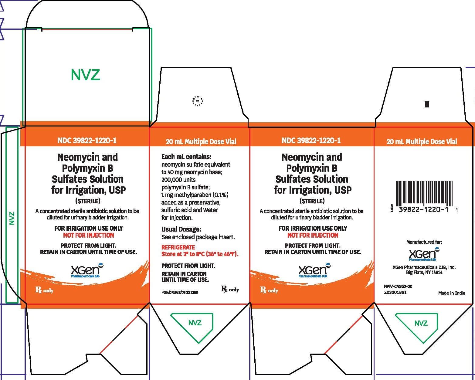 Neomycin and Polymyxin B Sulfates package label