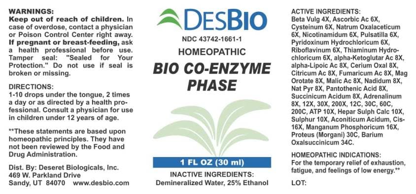 Bio Co-Enzyme Phase package label