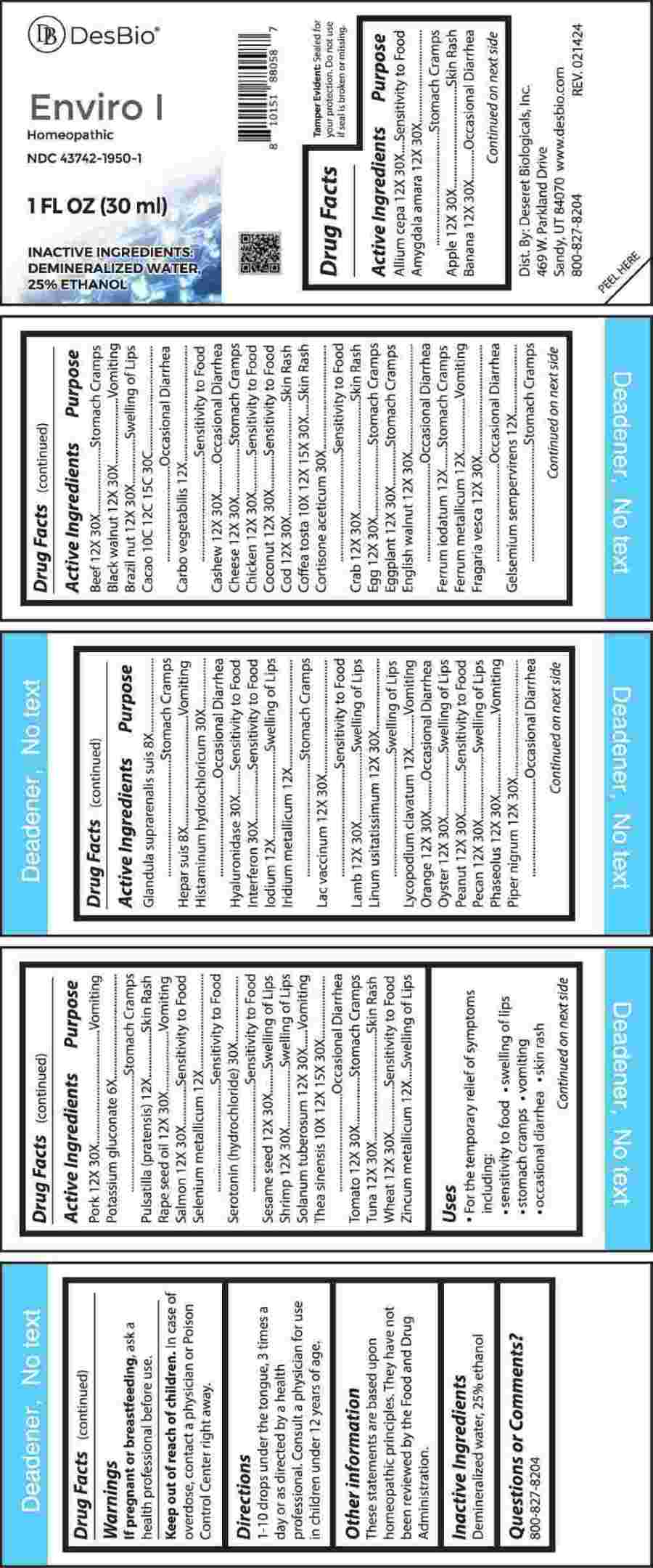 Enviro I package label