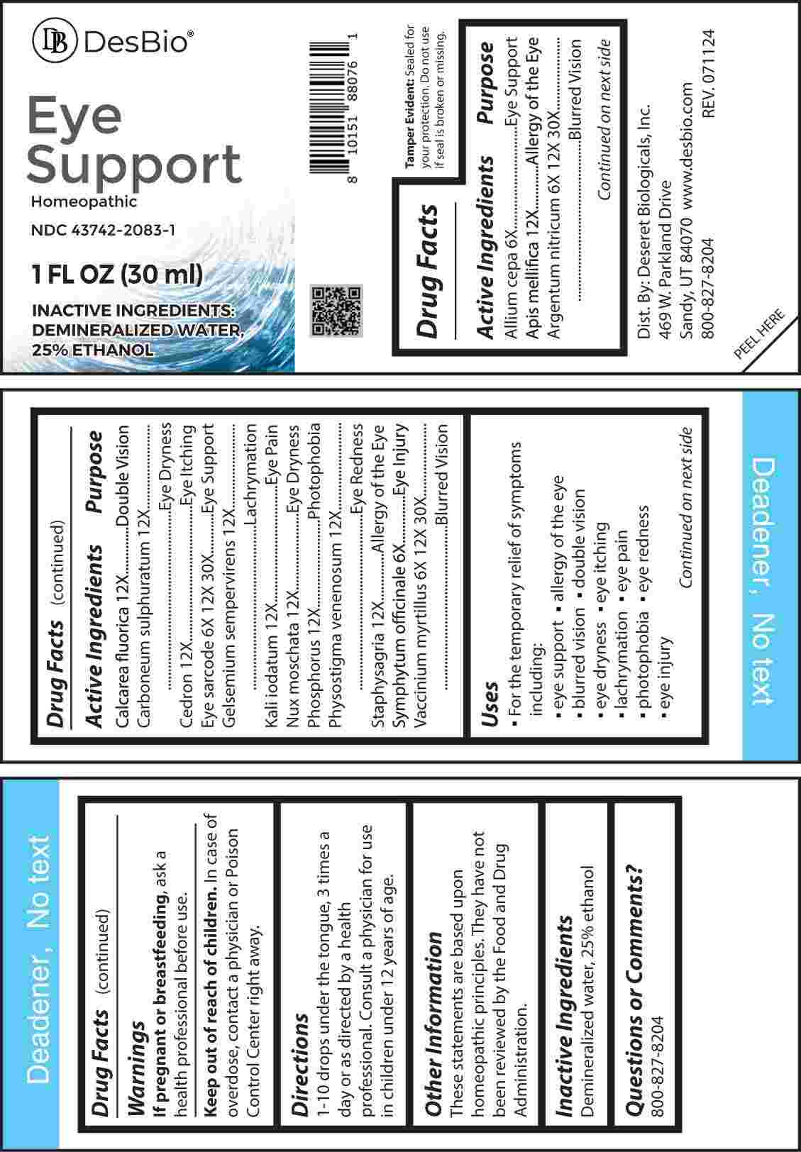 Eye Support package label