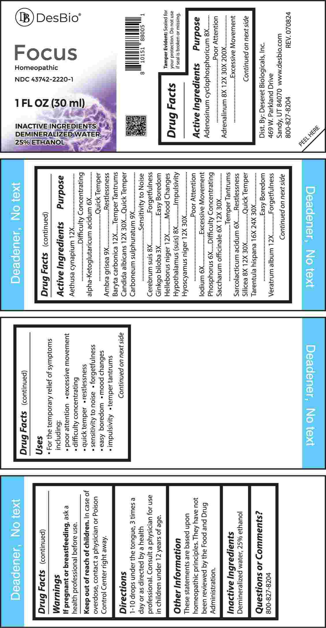 Focus package label