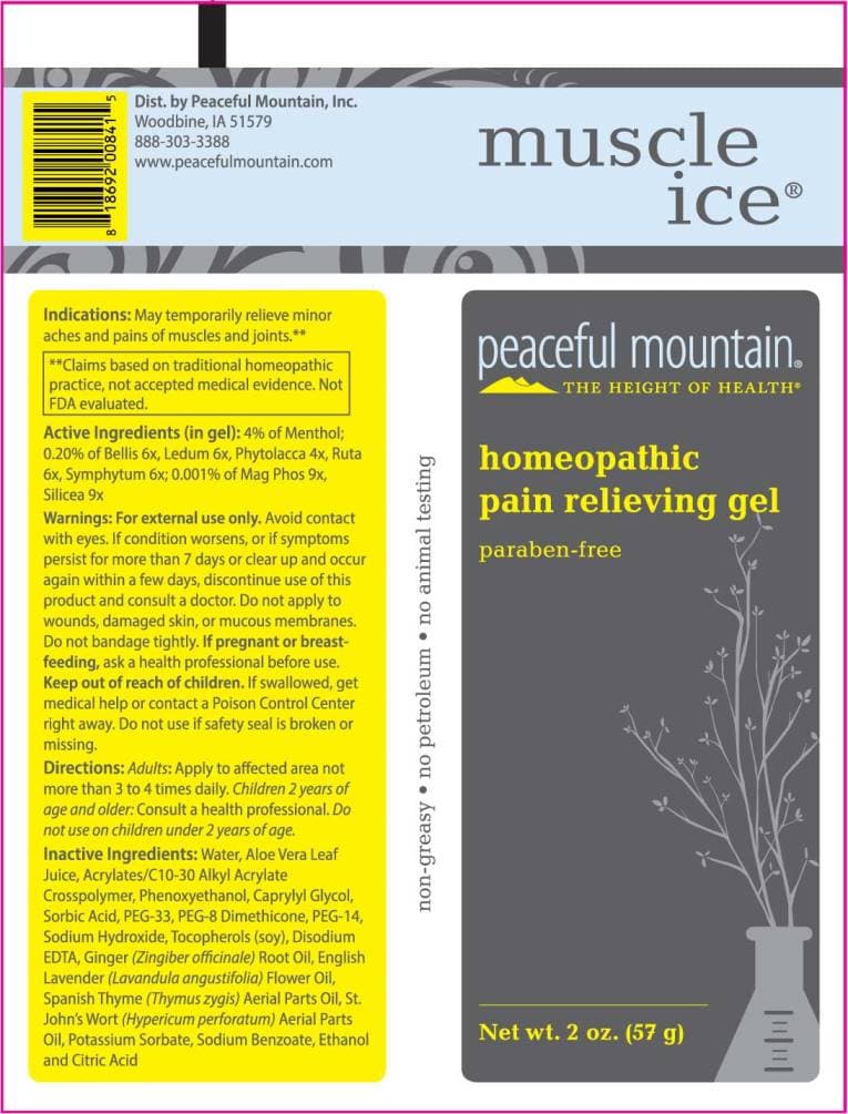 Muscle Ice package label
