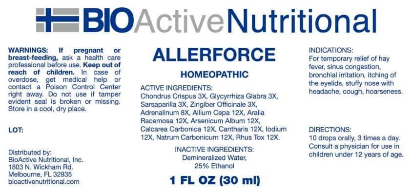 Allerforce package label