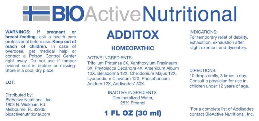 Additox package label