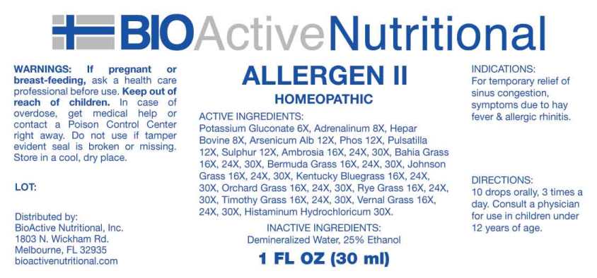 Allergen package label