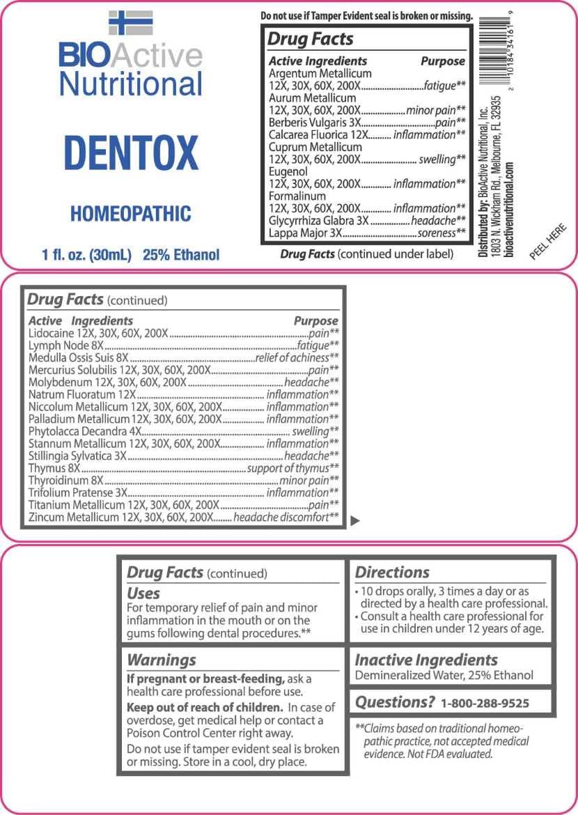 Dentox package label