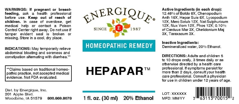 Hepapar package label