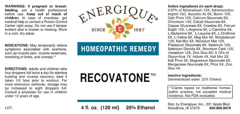 Recovatone package label