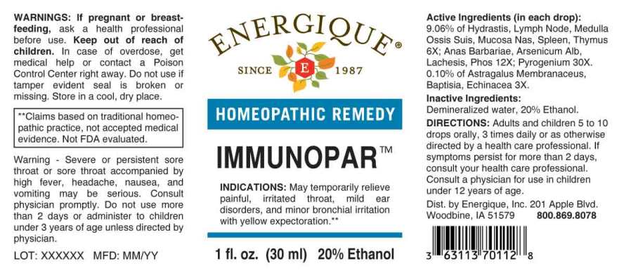 Immunopar package label