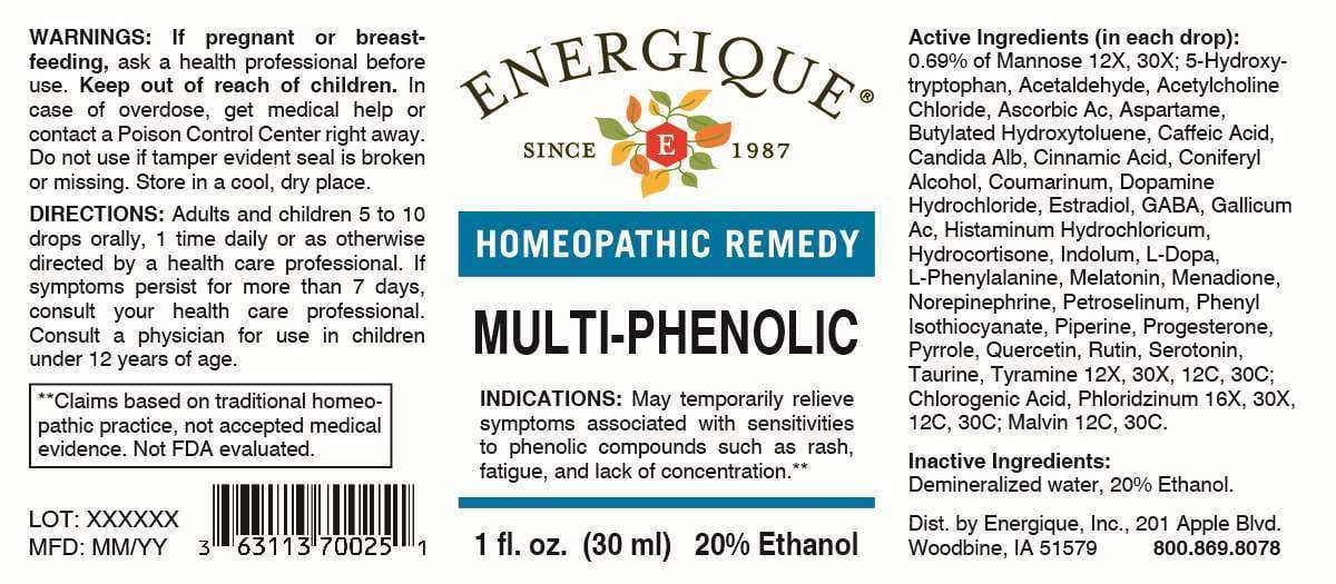 Multi-Phenolic package label