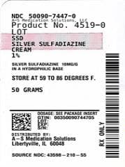 Silver Sulfadiazine package label