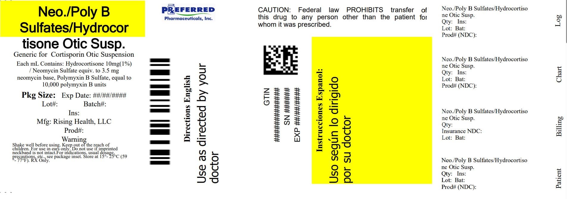 Neomycin and Polymyxin B Sulfates and Hydrocortisone Otic package label