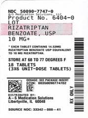 Rizatriptan package label