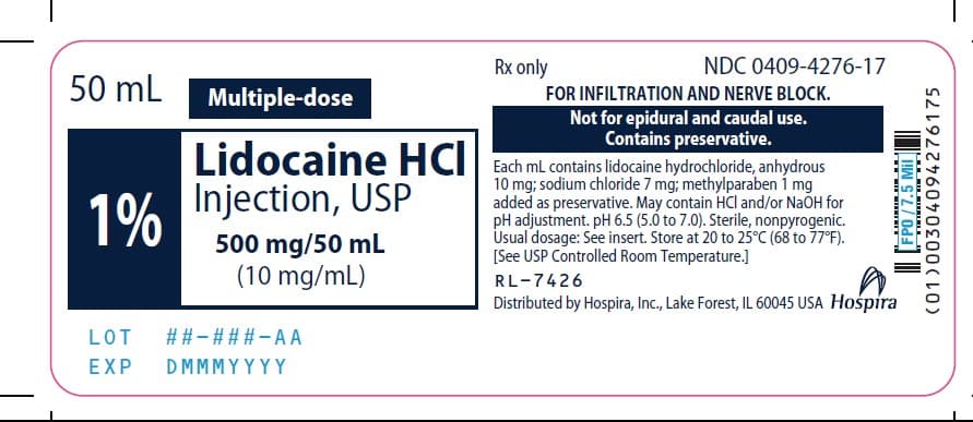 1% Lidocaine Hci package label