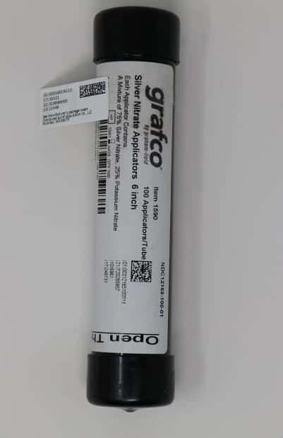 Grafco Silver Nitrate (75% Silver Nitrate, 25% Potassium Nitrate) package label