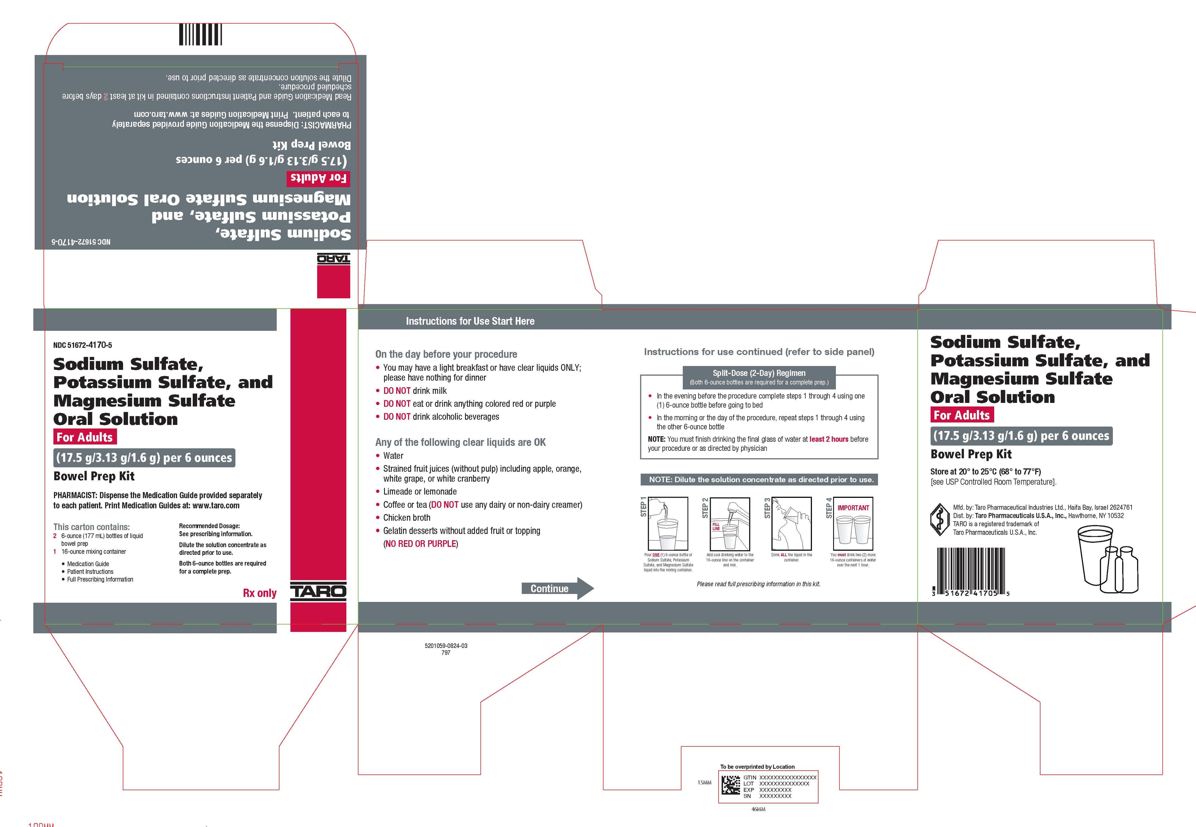 Sodium Sulfate Anhydrous, Potassium Sulfate, and Magnesium Sulfate package label