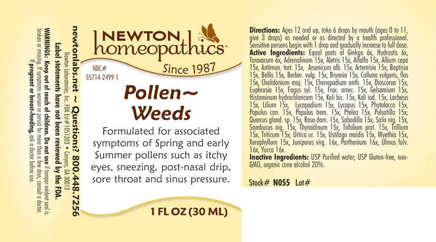 Pollen-Weeds package label