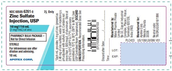 Zinc Sulfate Injection package label