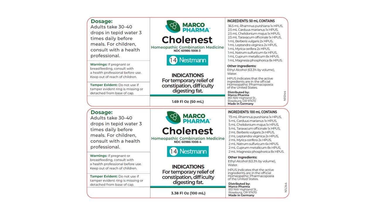 Cholenest package label