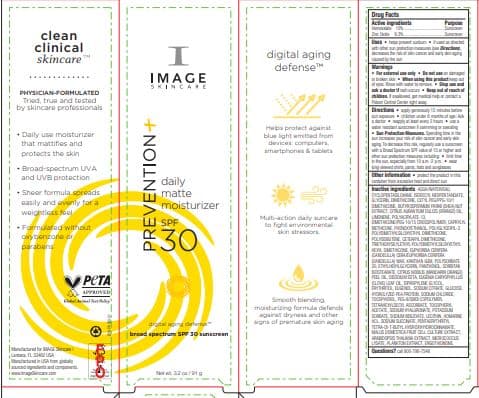 Prevention Daily Matte Moisturizer SPF 30 package label