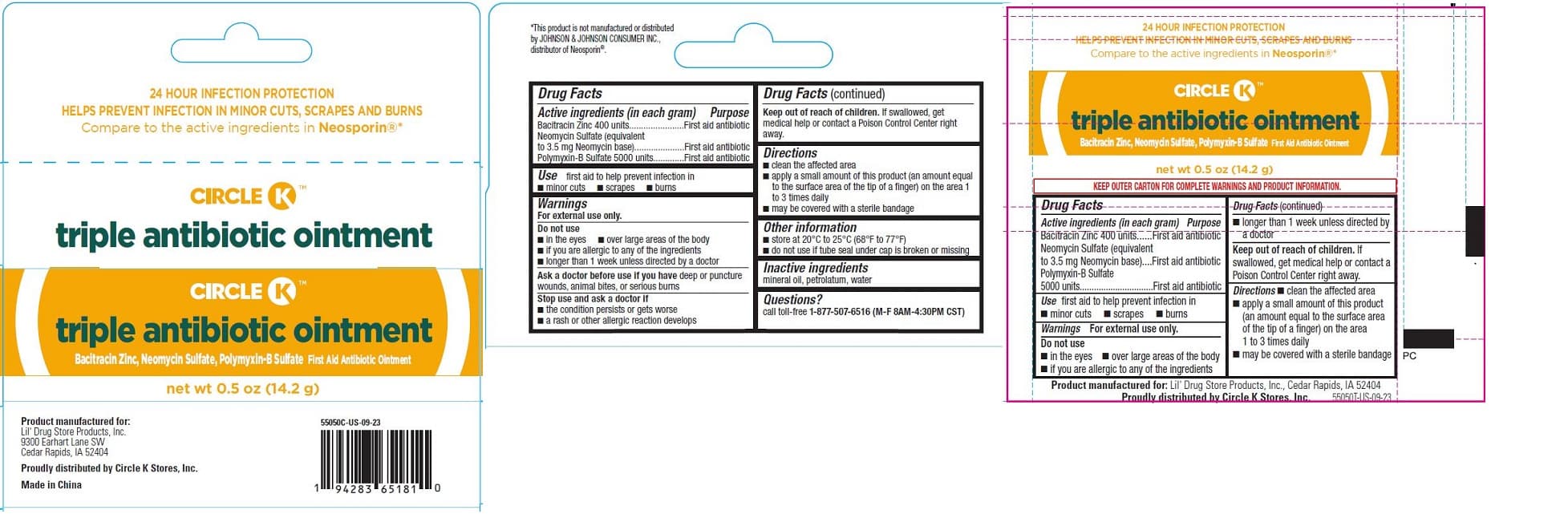 Triple Antibiotic package label