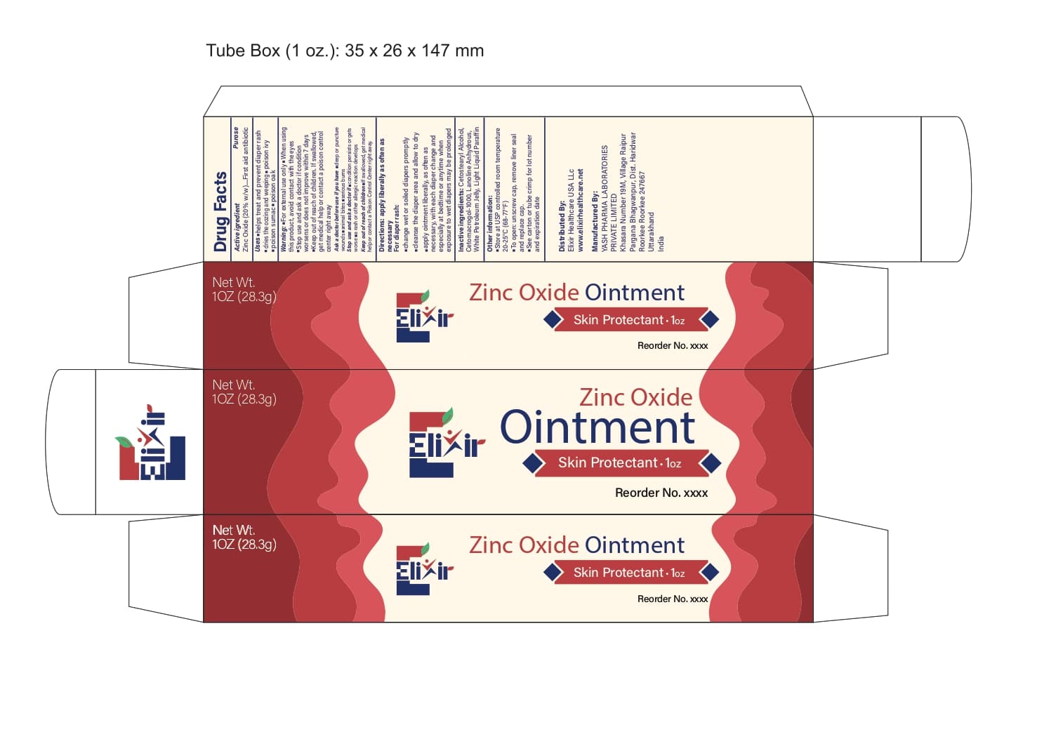 Zinc Oxide 20% package label