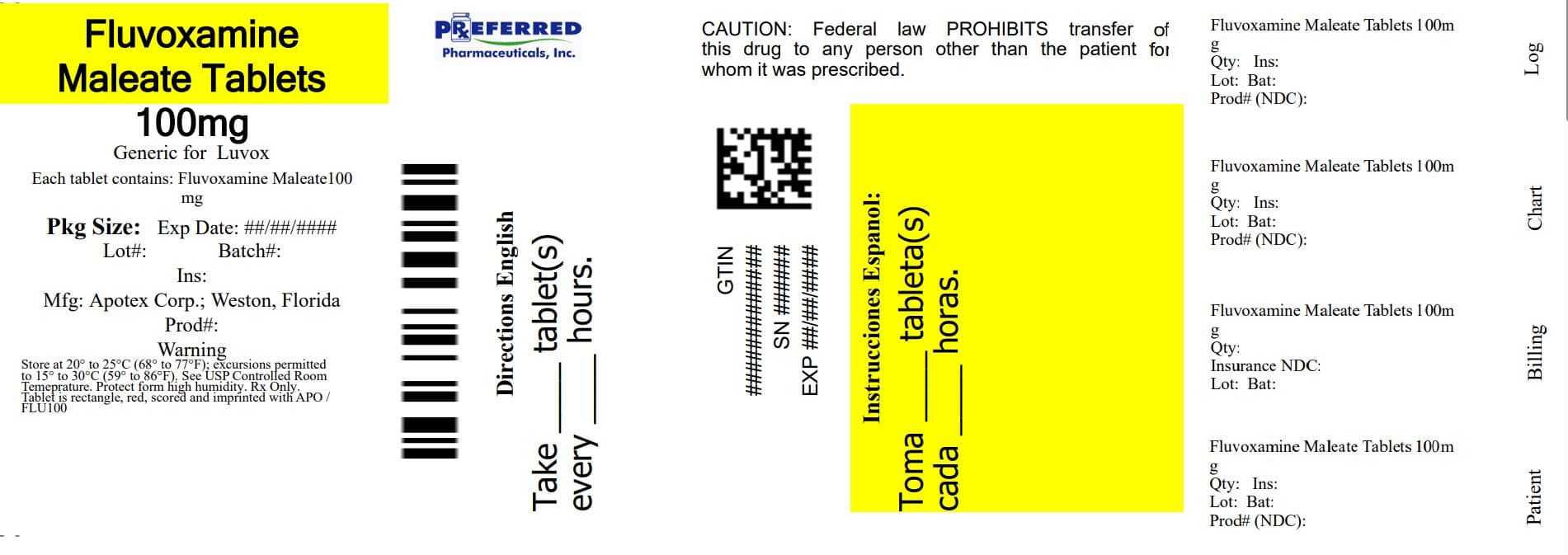 Fluvoxamine Maleate package label