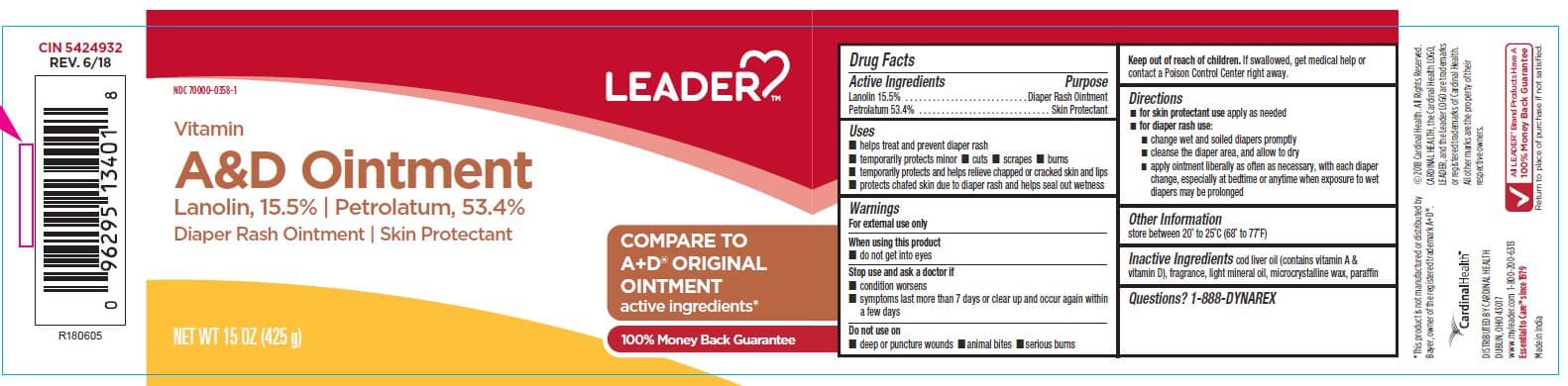Ldr Vitamans a and D package label