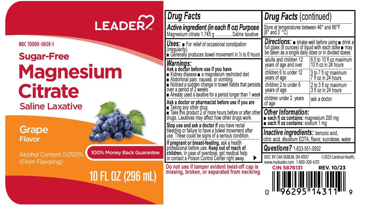 Magnesium Citrate package label