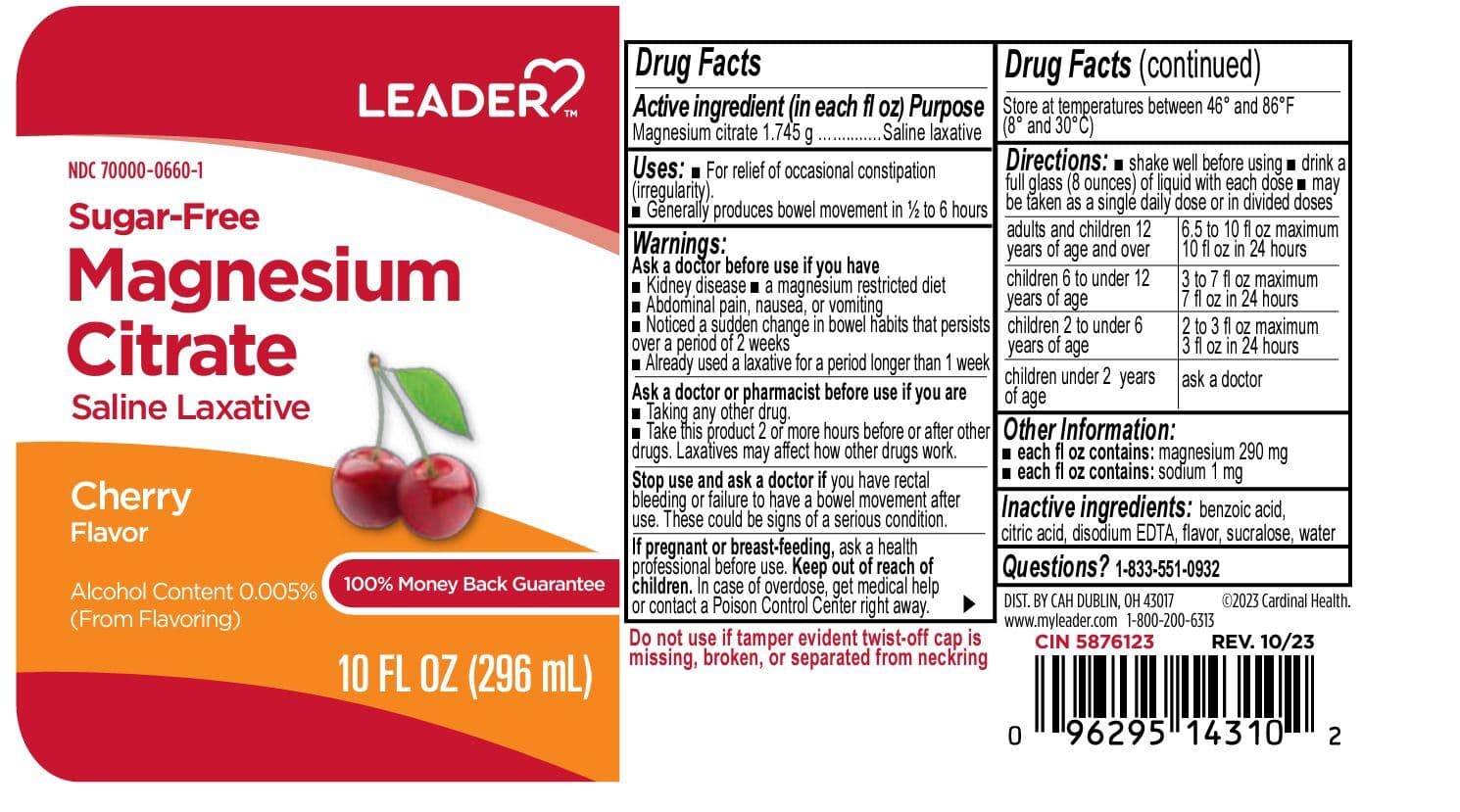 Magnesium Citrate package label