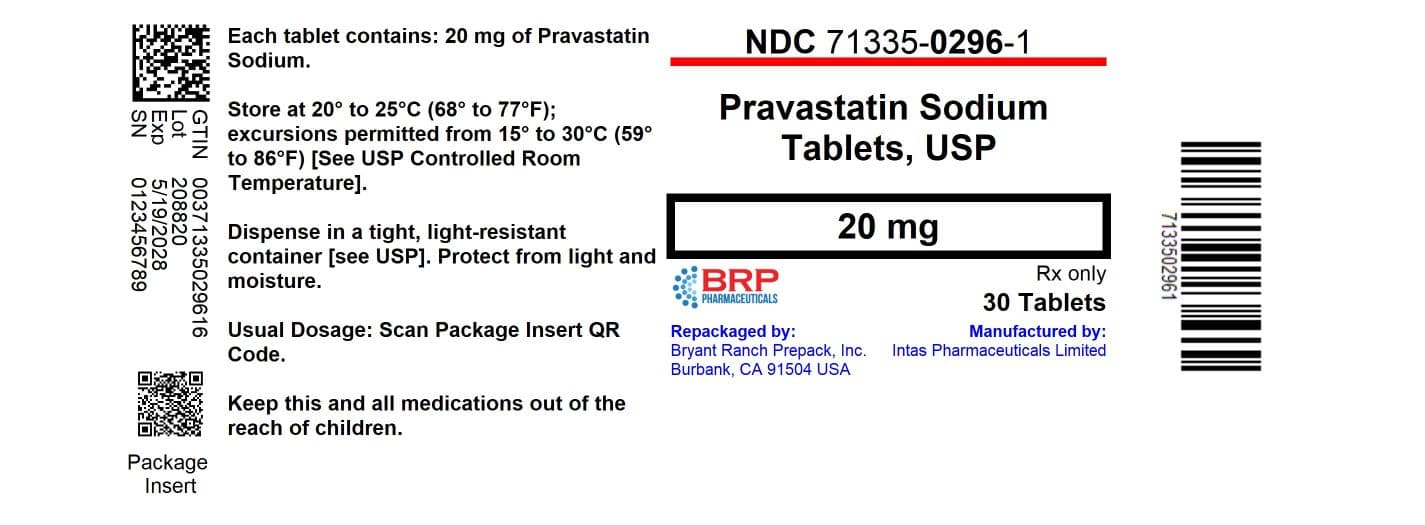Pravastatin Sodium package label