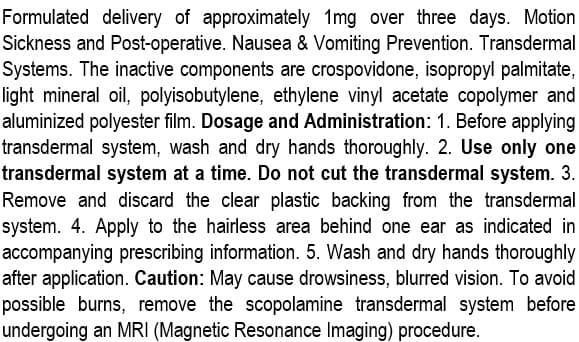 Scopolamine Transdermal System package label
