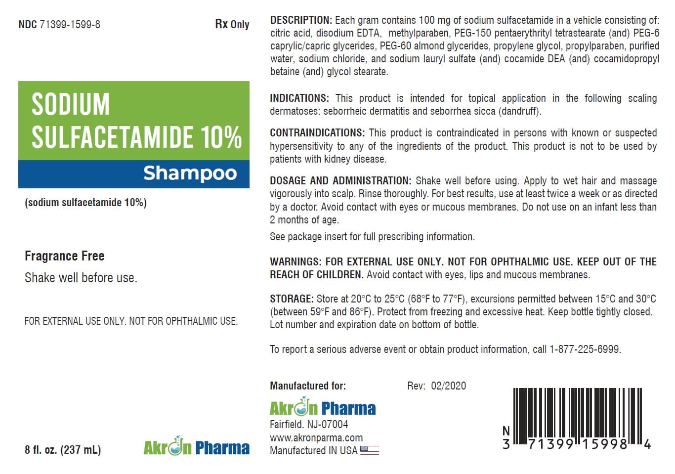 Sodium Sulfacetamide package label