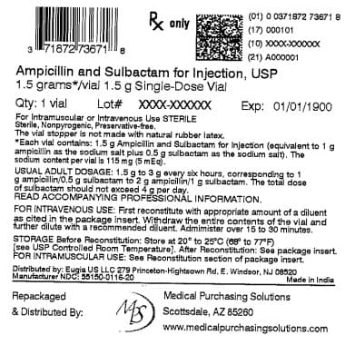 Ampicillin Sodium and Sulbactam Sodium package label
