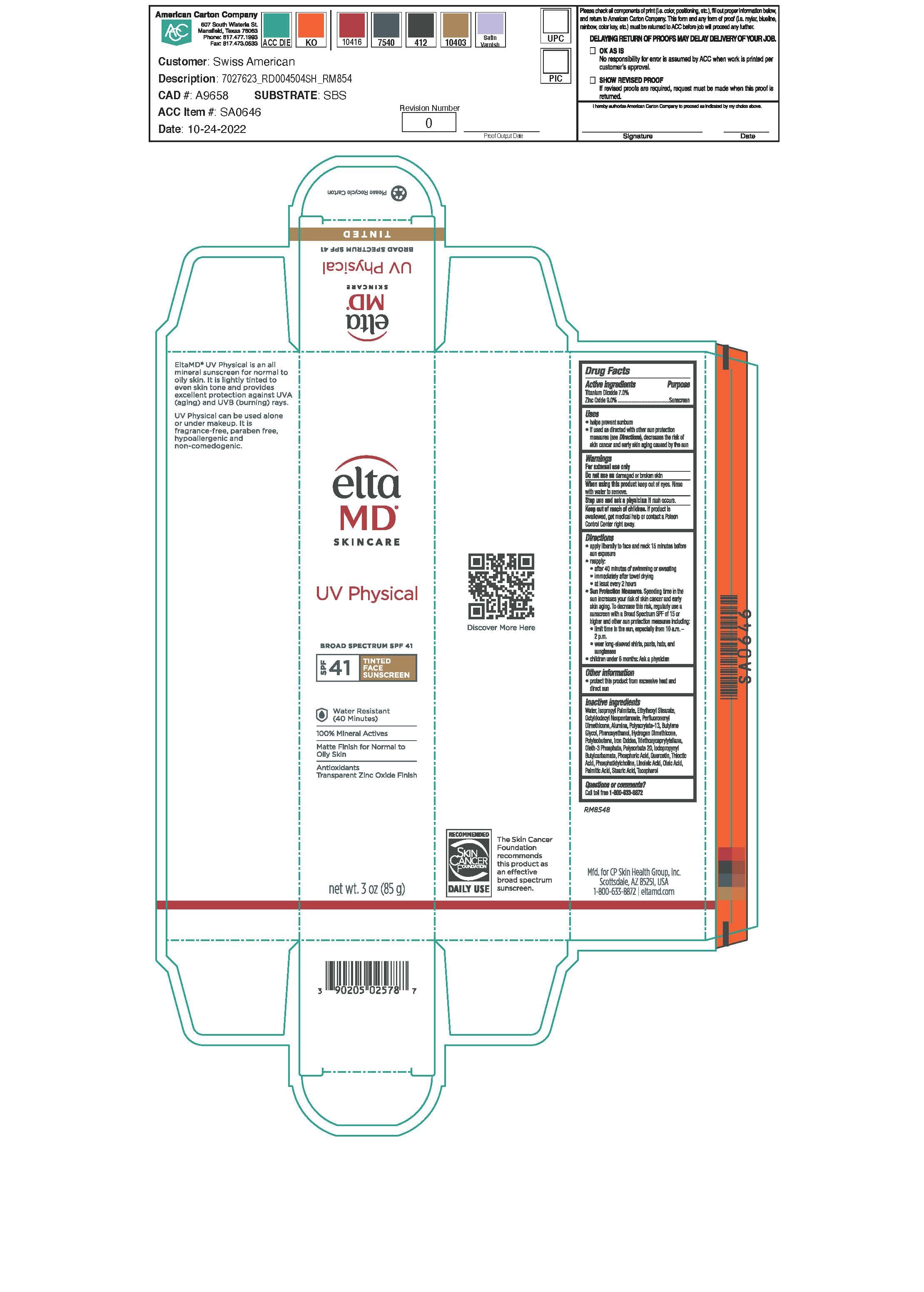 Eltamd Uv Physical Spf41 package label