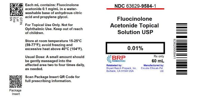 Fluocinolone Acetonide Topical Solution Usp, 0.01% package label
