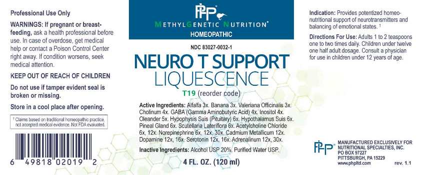 Neuro T Support Liquescence package label