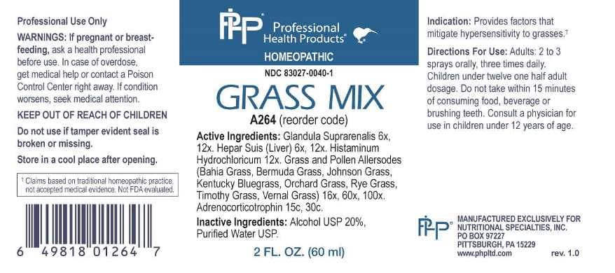 Grass Mix package label