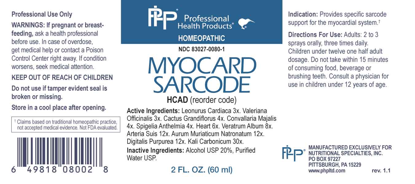 Myocard Sarcode package label