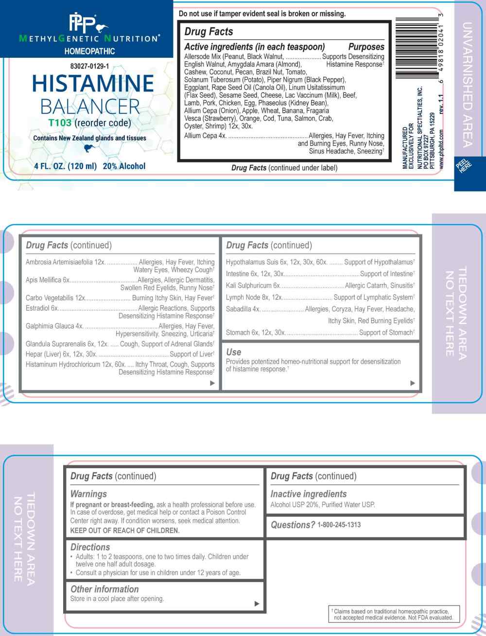 Histamine Balancer package label