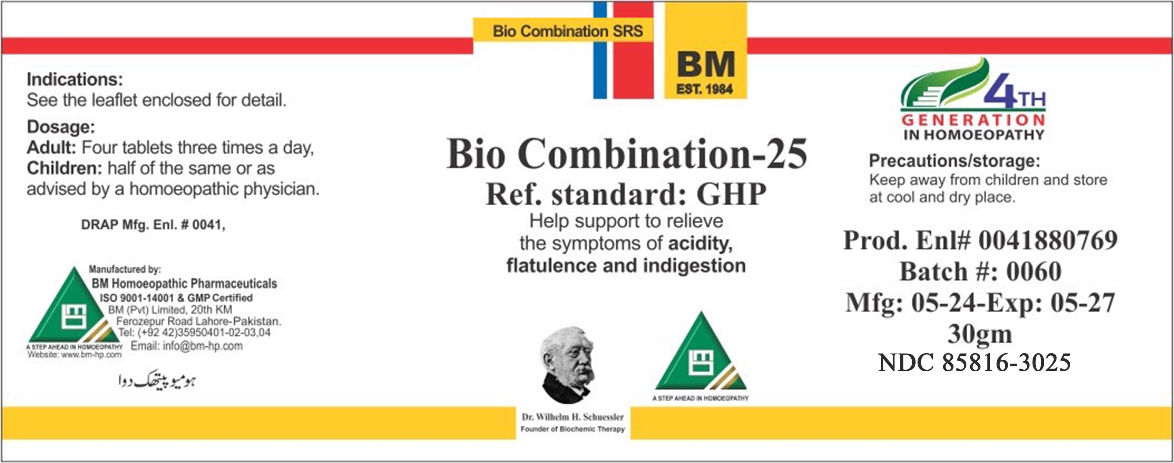 Bio Com 25 Acidity package label